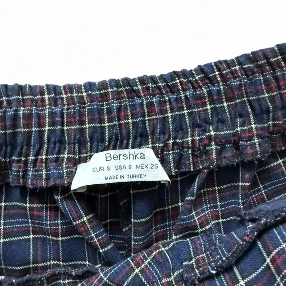 Bershka Women's Navy and Blue Trousers